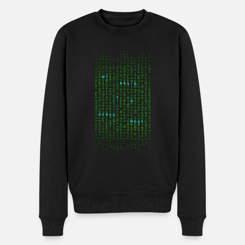 My brain is in debug mode - Männer Premium Bio Pullover - Schwarz
