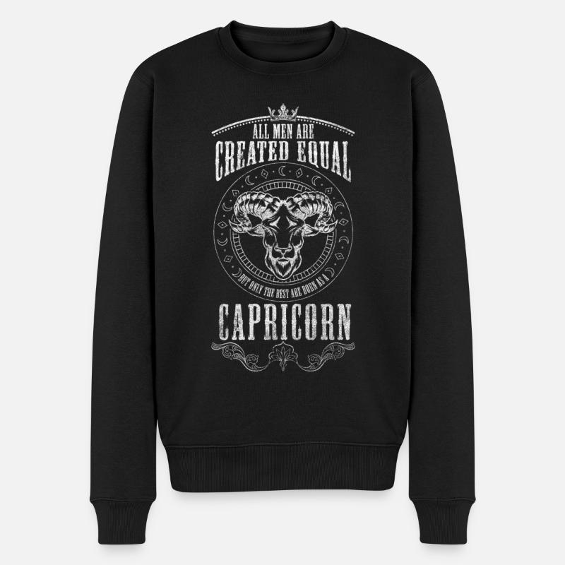 Horoskop Januar Ehrgeiz - Männer Premium Bio Pullover - Schwarz