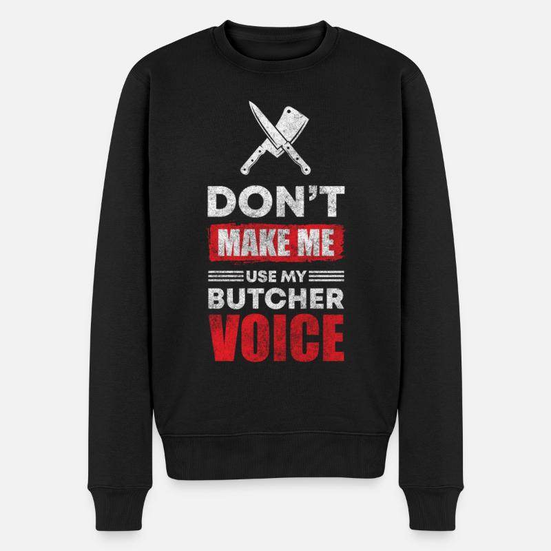 Schlachter Fleischerei Wurst - Männer Premium Bio Pullover - Schwarz