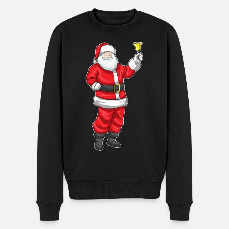 Weihnachtsmann Weihnachten Weihnachtsglocke - Männer Premium Bio Pullover - Schwarz