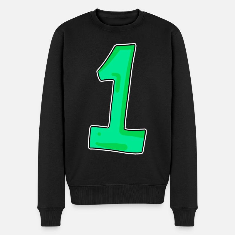 1 vert - Pull Premium bio Homme - noir
