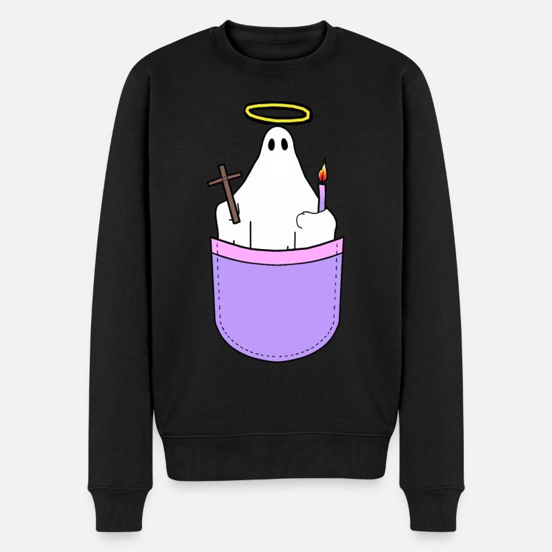 Heilige Geist Religiös Heiligenschein Tasche - Männer Premium Bio Pullover - Schwarz