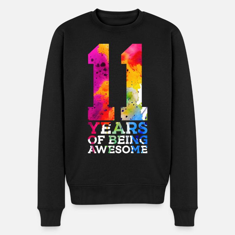 11 YEARS OF BEING AWESOME 11. GEBURTSTAG - Männer Premium Bio Pullover - Schwarz