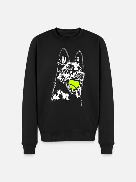 German Shepherd Balljunkie Dogs Wilsigns - Men's Premium Organic Jumper - black