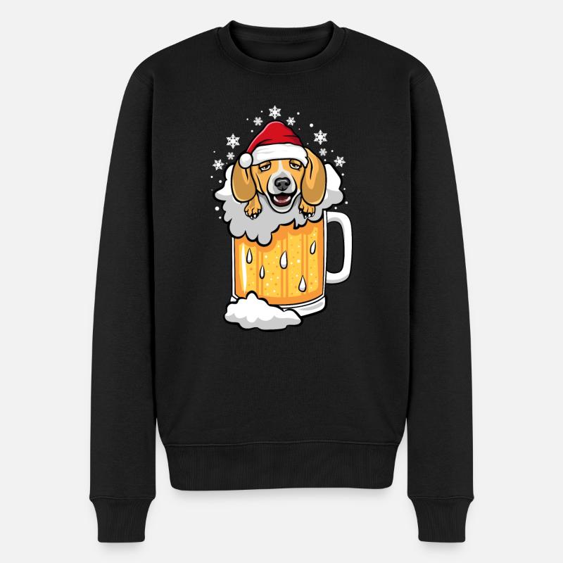 Bière Beagle Bu Hiver Noël - Pull Premium bio Homme - noir