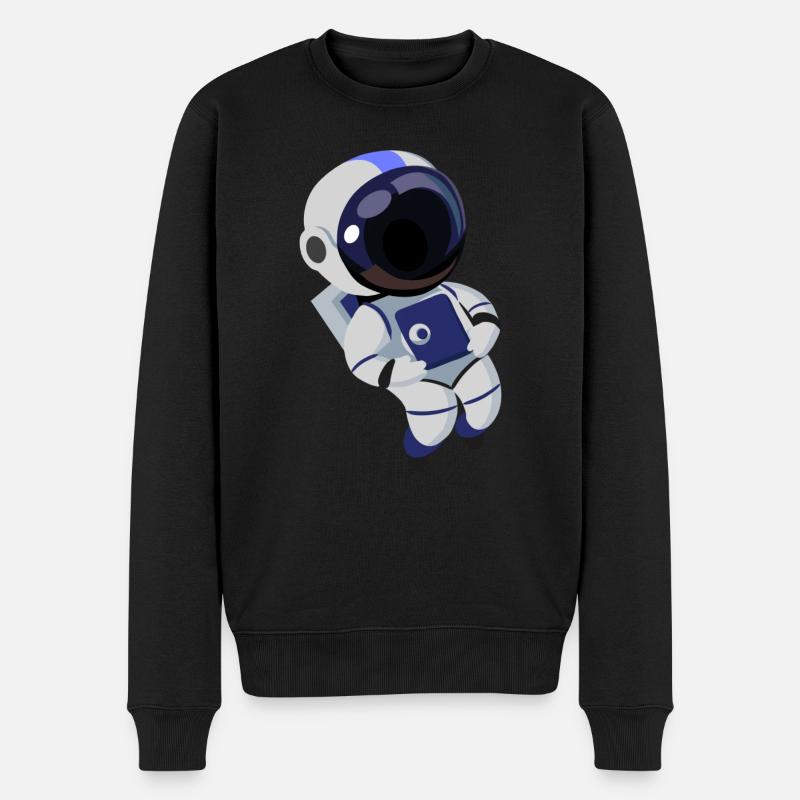 Astronaut - Männer Premium Bio Pullover - Schwarz