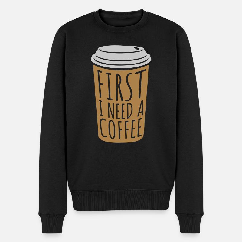 Poing J’ai besoin de café - Pull Premium bio Homme - noir