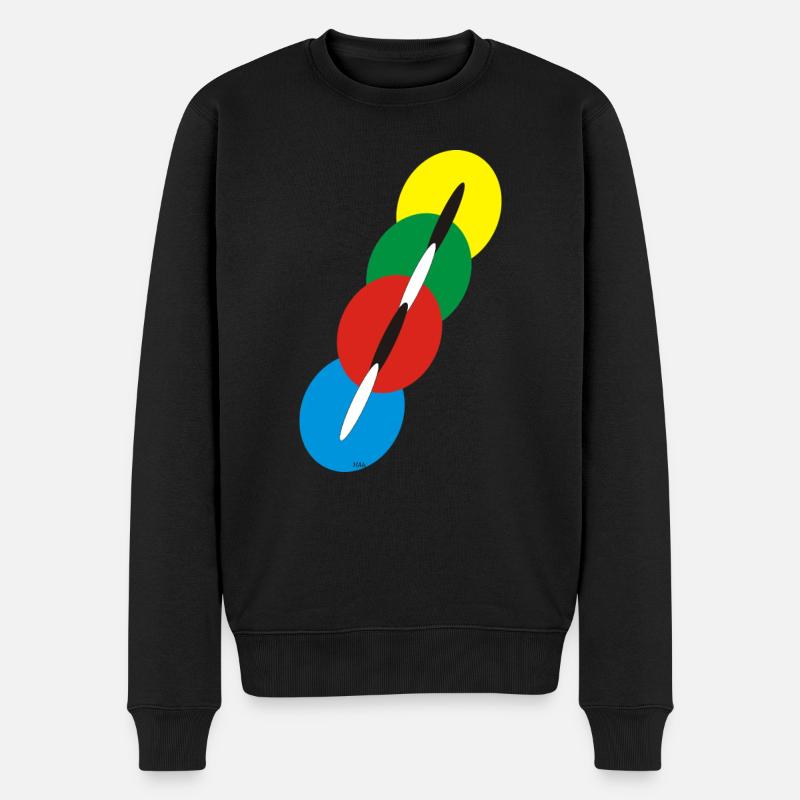 Kanal 1 groß - Männer Premium Bio Pullover - Schwarz