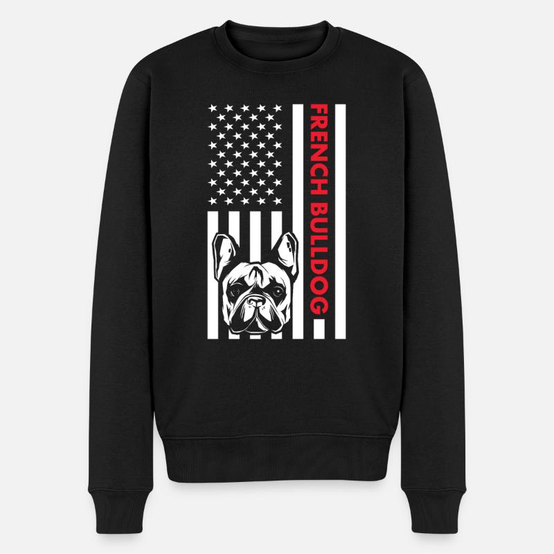Drapeau du bouledogue français - Pull Premium bio Homme - noir