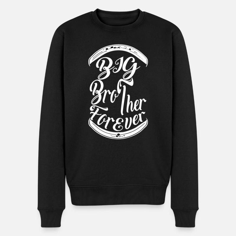 GROßER BRUDER - Männer Premium Bio Pullover - Schwarz