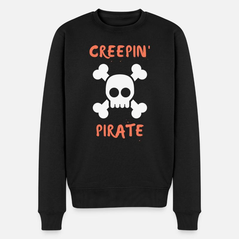 Creepin Pirate - Männer Premium Bio Pullover - Schwarz