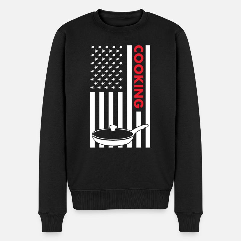 Cook Us Flag Cooking - Männer Premium Bio Pullover - Schwarz