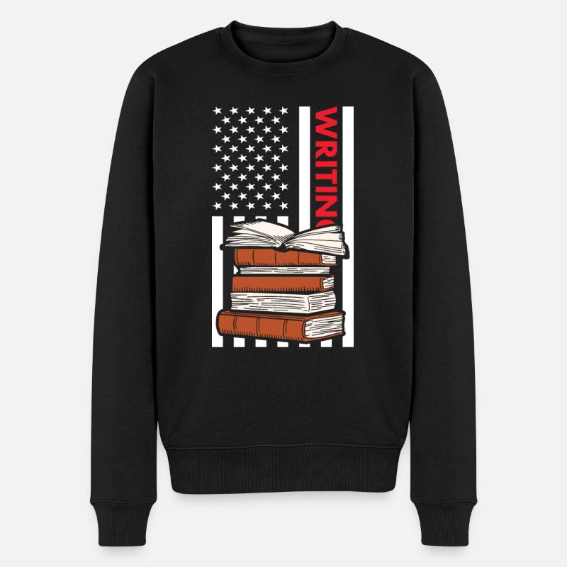 Écrivain Nous Flag Écriture - Pull Premium bio Homme - noir