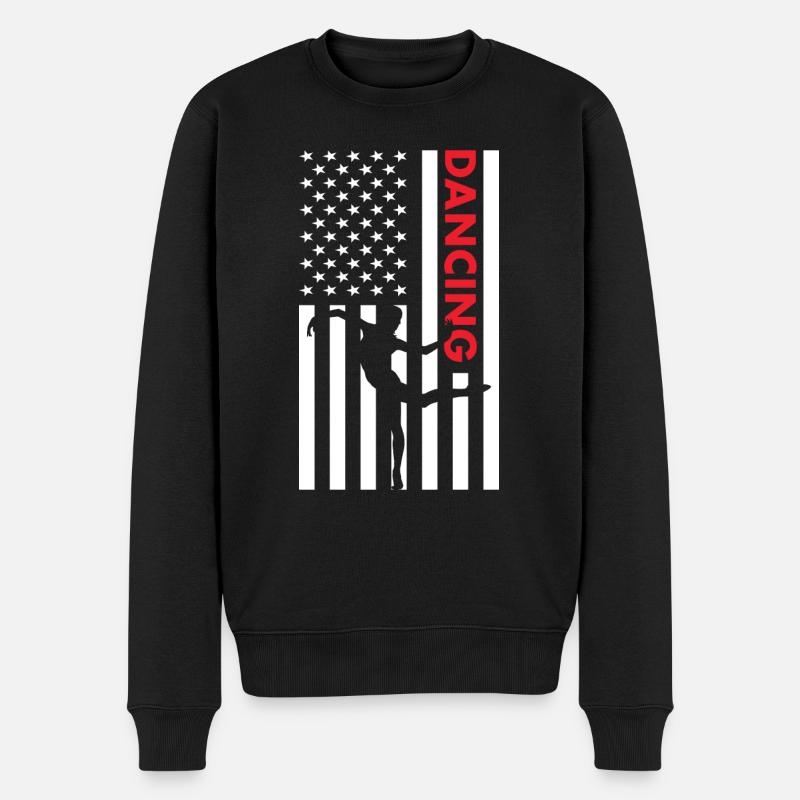 Dancer Us Flag Dancing - Men's Premium Organic Jumper - black
