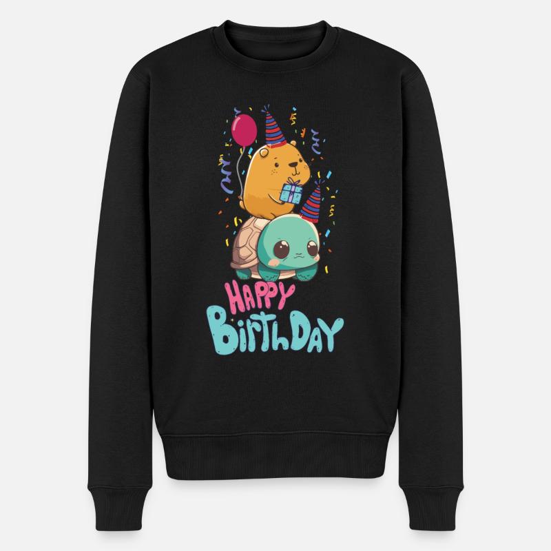 Anniversaire de Capybara - Pull Premium bio Homme - noir
