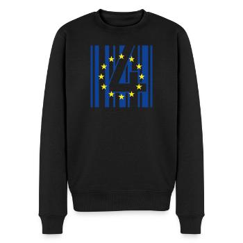 B4RCODE. EU - Men's Premium Organic Jumper - black - Front - Nico (187cm)
