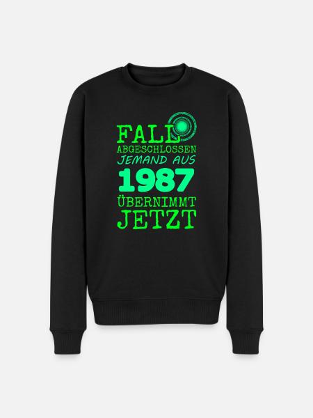 Jahr 1987 - Männer Premium Bio Pullover - Schwarz