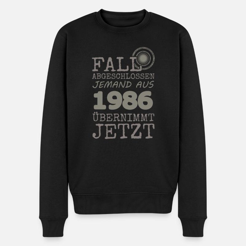 1986 - Männer Premium Bio Pullover - Schwarz