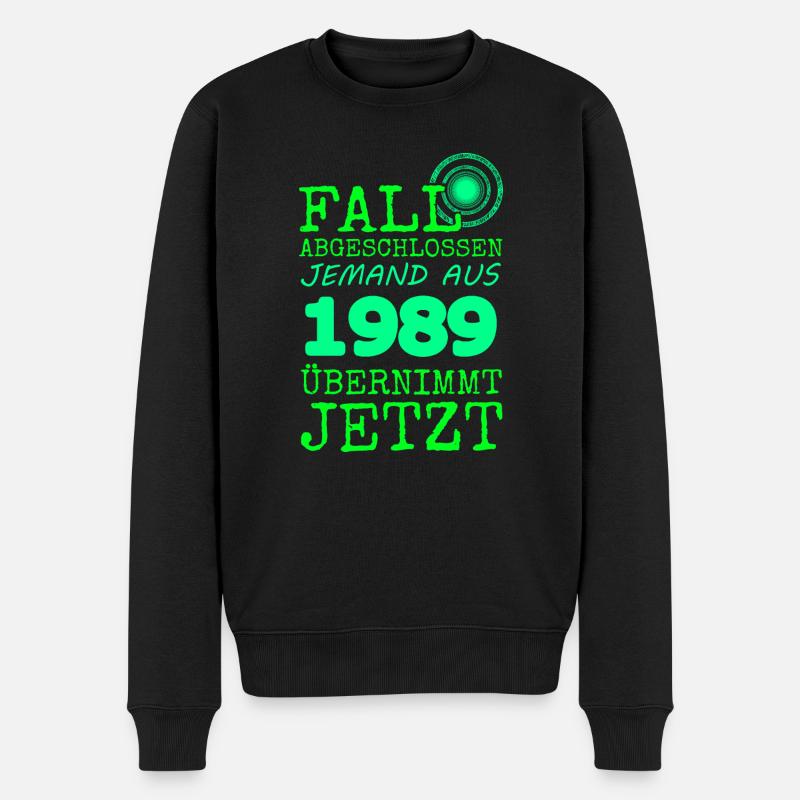 1989 - Männer Premium Bio Pullover - Schwarz