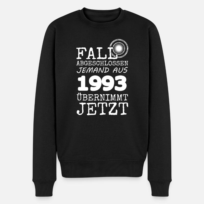 1993 - Männer Premium Bio Pullover - Schwarz