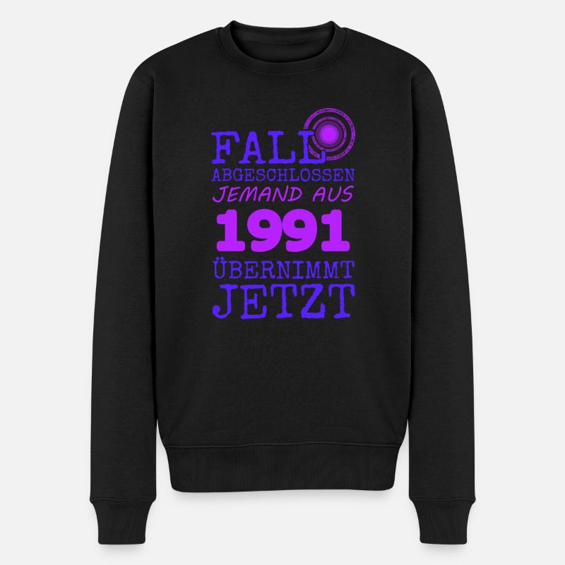 1991 1991 - Männer Premium Bio Pullover - Schwarz