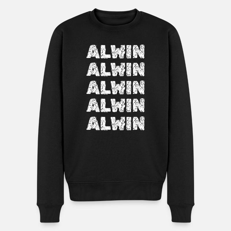Alwin - Männer Premium Bio Pullover - Schwarz