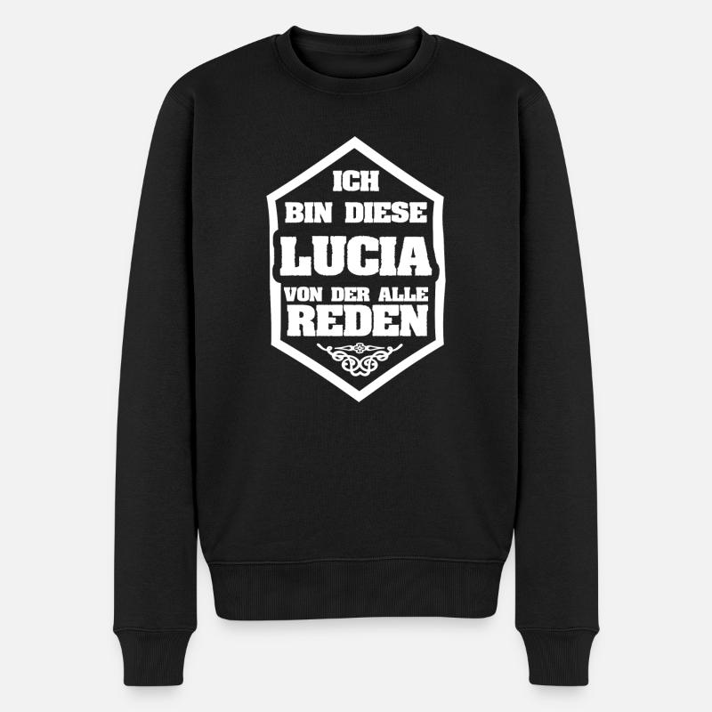 Lucia comme prénom - Pull Premium bio Homme - noir