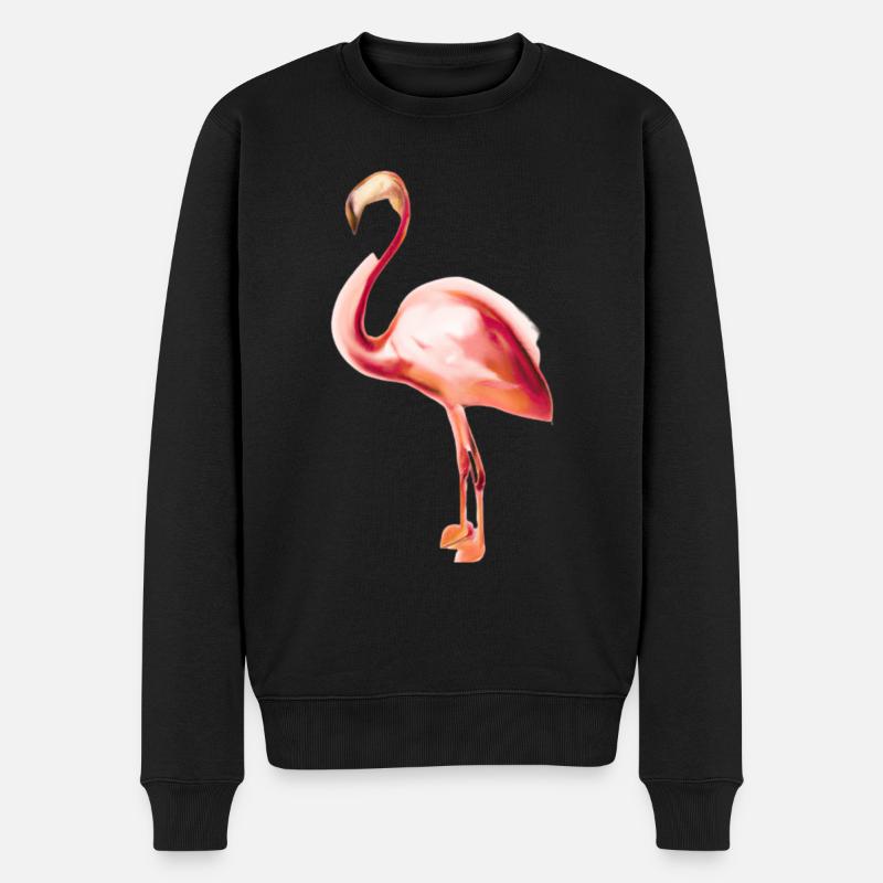Flamingo Geschenkidee - Männer Premium Bio Pullover - Schwarz