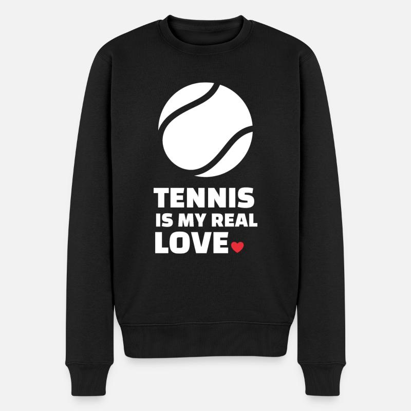 Ich Liebe Tennis - Männer Premium Bio Pullover - Schwarz