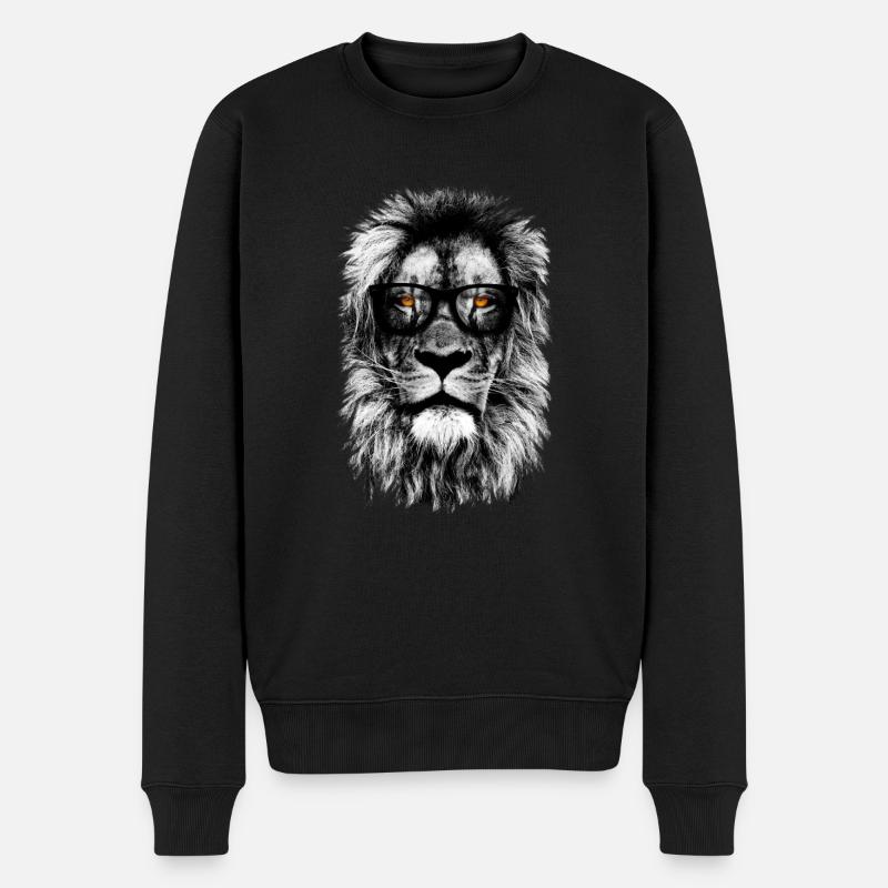 Lion de hipster - Pull Premium bio Homme - noir