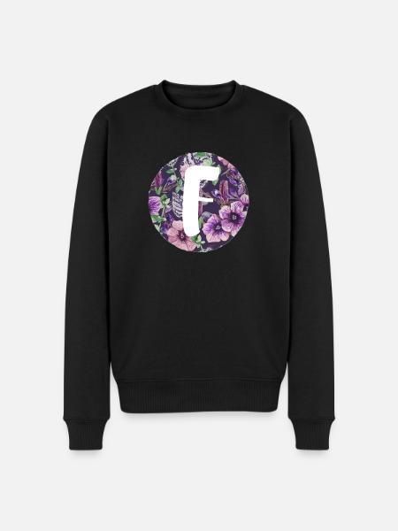 Letter F - Men's Premium Organic Jumper - black
