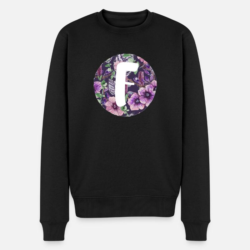 Buchstabe F - Männer Premium Bio Pullover - Schwarz