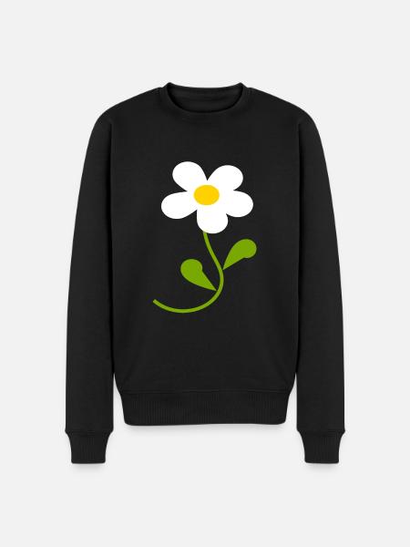Daisy Flower White White Flower Flowers White - Men's Premium Organic Jumper - black