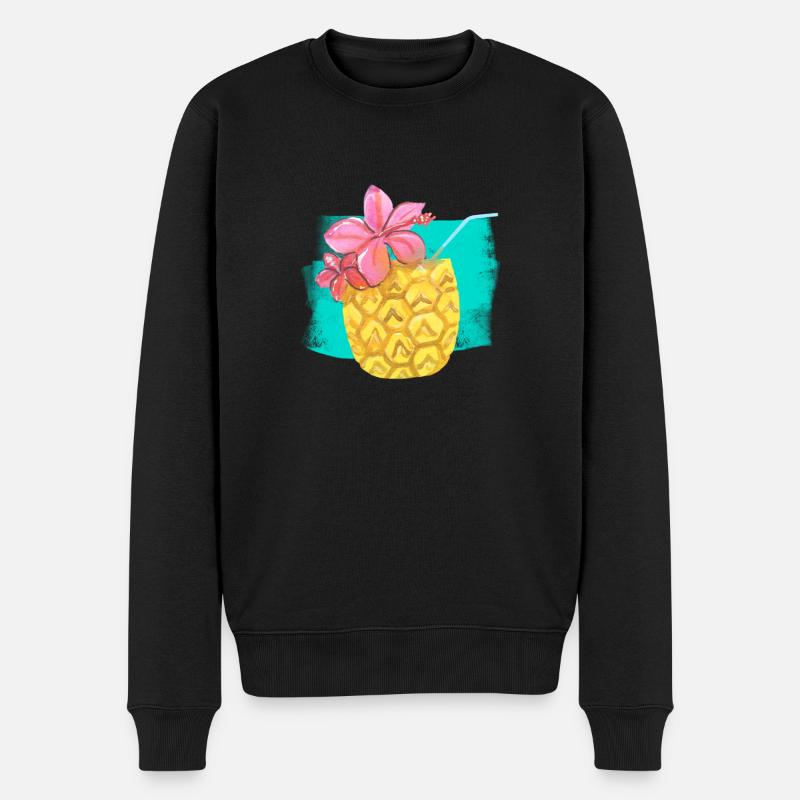 Ananas Sommer Feelings - Männer Premium Bio Pullover - Schwarz
