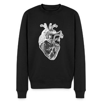 coeur anatomique vintage illustration - Pull Premium bio Homme - noir - Devant - Nico (187cm)