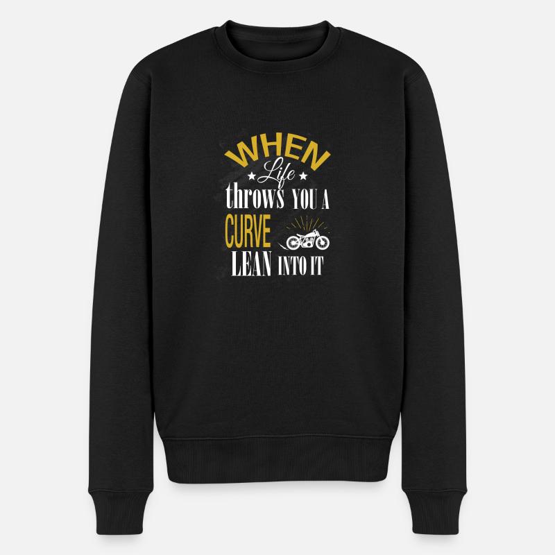 When life throws you a curve lean into it - Men's Premium Organic Jumper - black