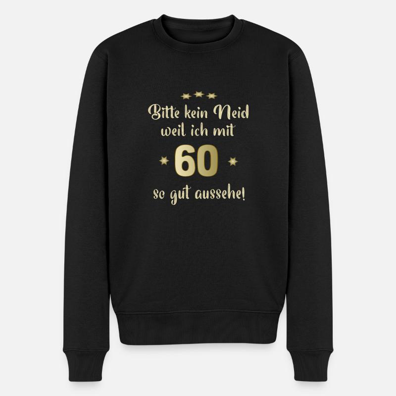 tBitte nur kein Neid 60 - Männer Premium Bio Pullover - Schwarz
