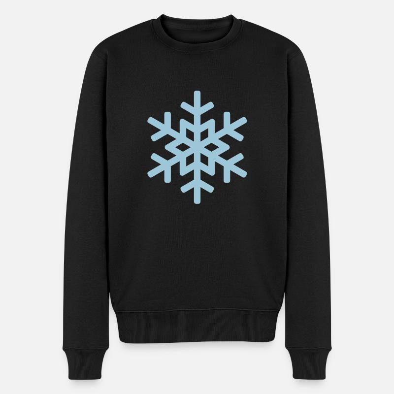 schneeflocke 1 - Männer Premium Bio Pullover - Schwarz