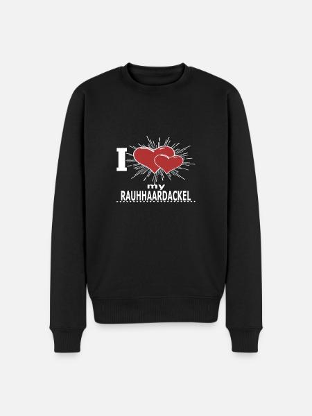 RAUHHAARDACKEL - Männer Premium Bio Pullover - Schwarz