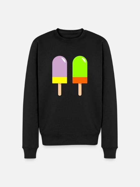 eis eiscreme restaurant ice cream sundae134 - Männer Premium Bio Pullover - Schwarz
