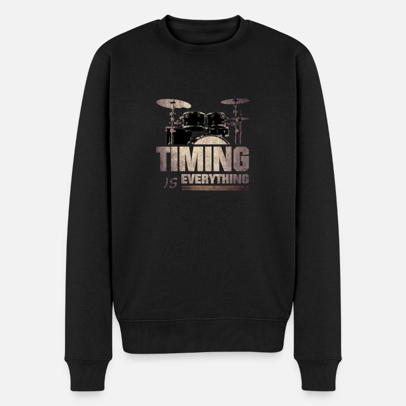 Timing is everything - Männer Premium Bio Pullover - Schwarz