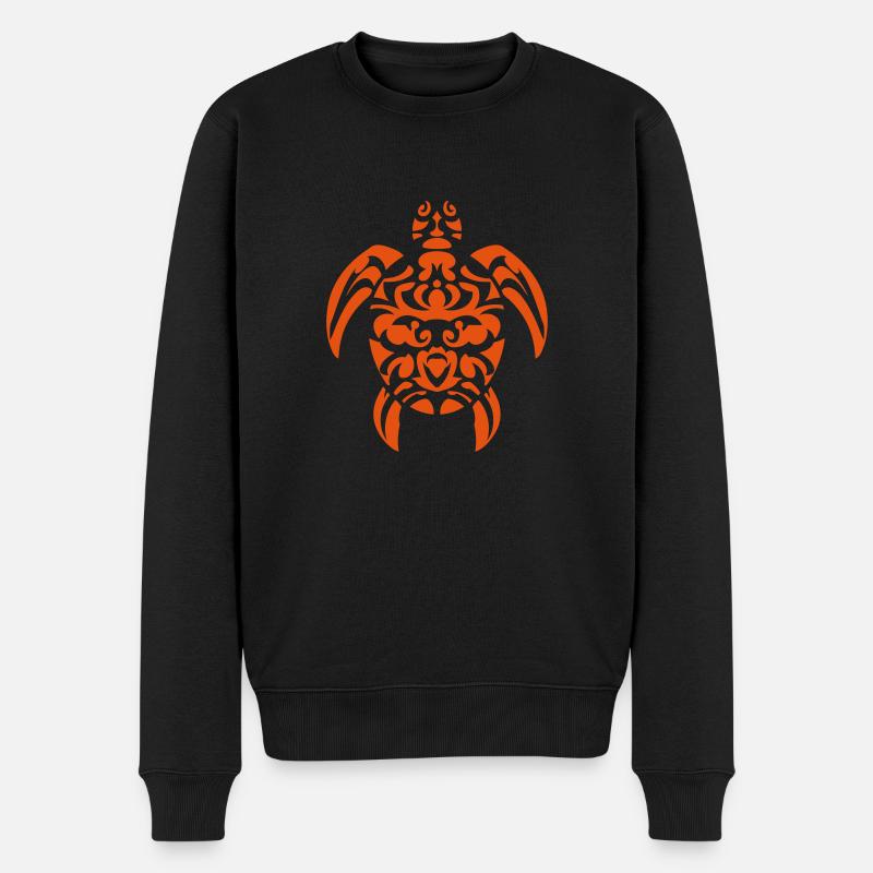 Schildkröte Tribal Tattoo im polynesischen Maori- - Männer Premium Bio Pullover - Schwarz