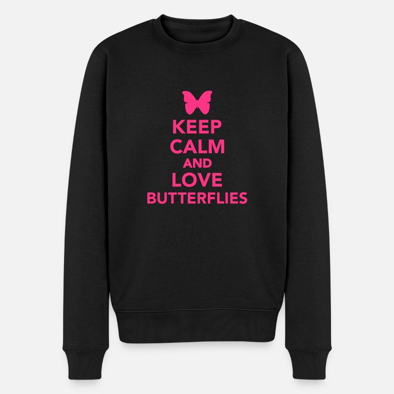 Schmetterling - Männer Premium Bio Pullover - Schwarz