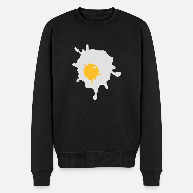 Fried egg - V2 - Men's Premium Organic Jumper - black