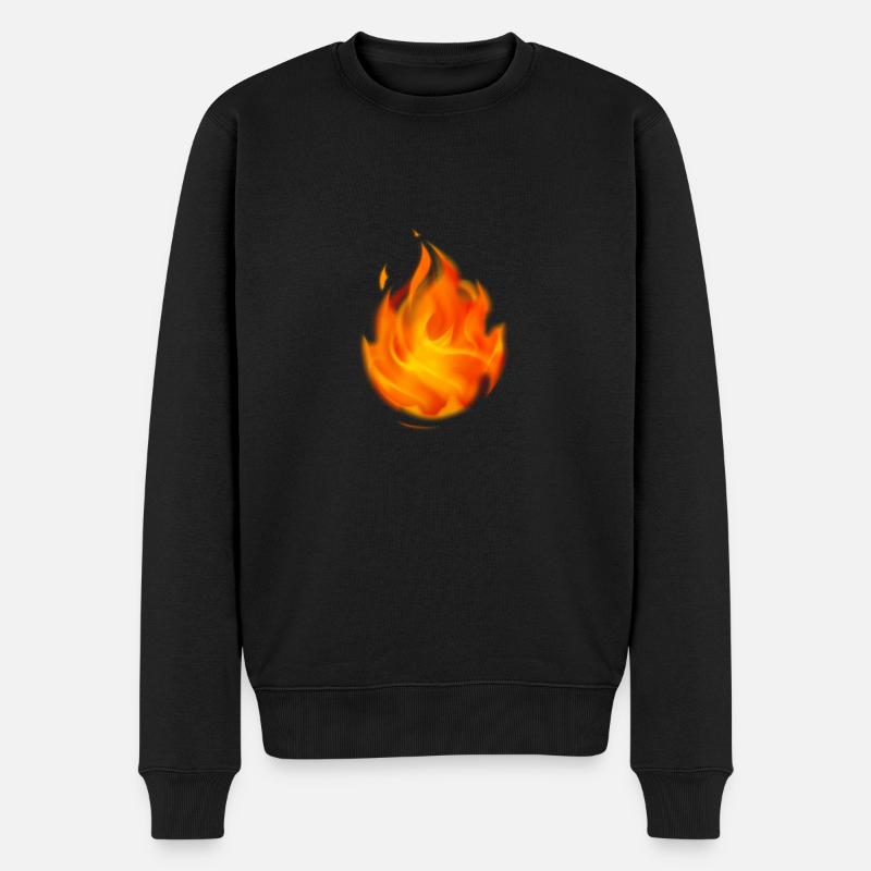 Feuer - Männer Premium Bio Pullover - Schwarz