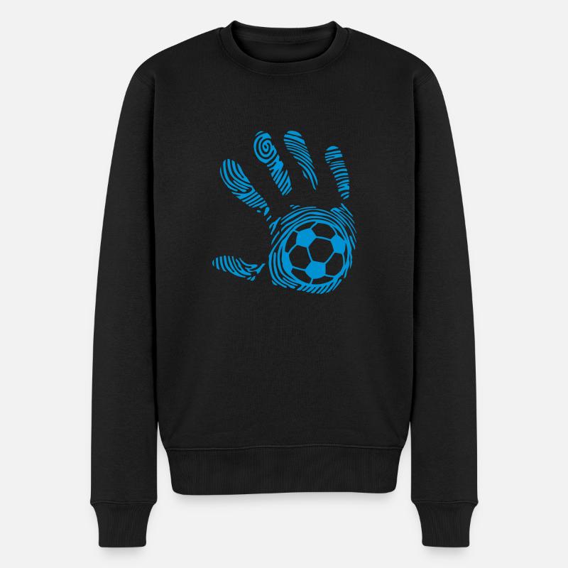 Fußball Fußabdruck - Männer Premium Bio Pullover - Schwarz