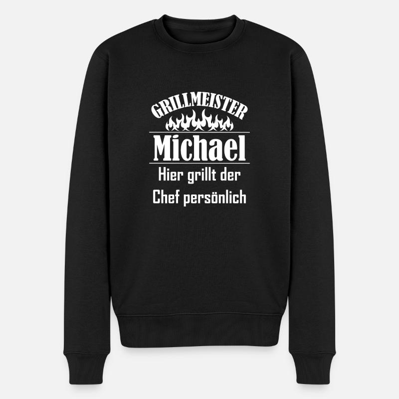 Grillmeister Michael - Männer Premium Bio Pullover - Schwarz