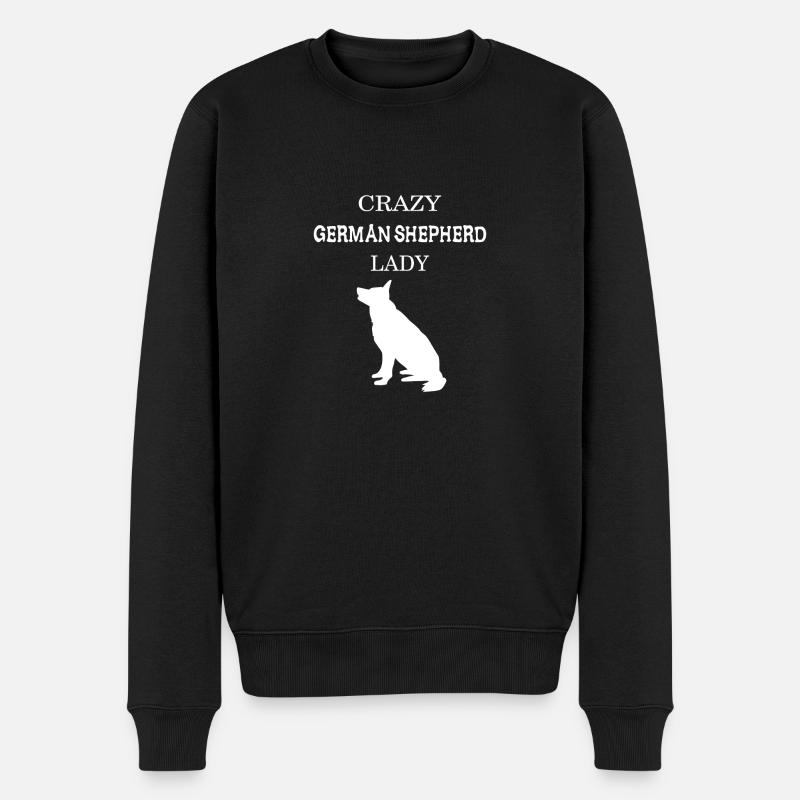 Crazy German Shepherd lady - Men's Premium Organic Jumper - black