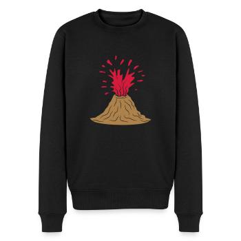 Vulkan Ausbruch Design - Männer Premium Bio Pullover - Schwarz - Vorne - Nico (187cm)