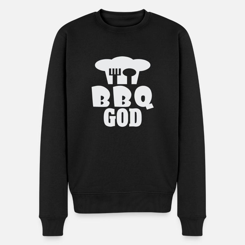 BBQ GOTT - Männer Premium Bio Pullover - Schwarz